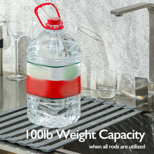 Load image into Gallery viewer, Mistifi Large Rollable Dish Drying Rack,Over The Sink Drying Rack Sink Cover Kitchen Sink Accessories Kitchen Rolling up alluminum Drainer, Foldable,Rollable(Black 17.9'')