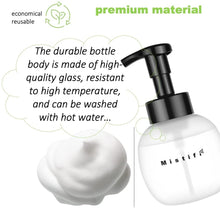 Load image into Gallery viewer, Mistifi foaming soap Dispenser Glass Pump Bottle 280ml (9.5 oz) FS202