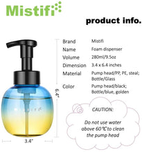 Load image into Gallery viewer, Mistifi foaming soap Dispenser Glass Pump Bottle 280ml (9.5 oz) FS204