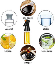 Load image into Gallery viewer, Glass Oil Sprayer, 7oz Olive Oil Mister With Replaceable Nozzle, Food Grade Portable Reusable Oil Vinegar Spritzer Sprayer Bottles for Air Fryer, Kitchen, Salad, Baking, BBQ, Frying(black)