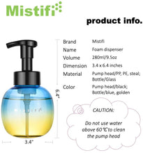 Load image into Gallery viewer, Mistifi foaming soap Dispenser Glass Pump Bottle 280ml (9.5 oz) FS204

